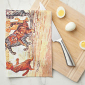 通りがルイ·ワインティータオルで猫と戦う キッチンタオル (四つ折り)