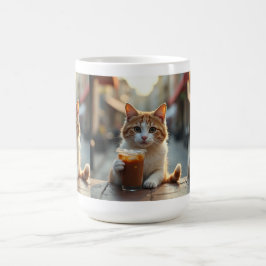 通りでコーヒーを飲む猫 コーヒーマグカップ