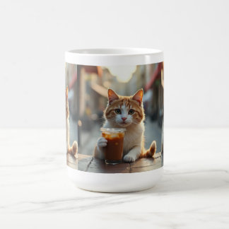 通りでコーヒーを飲む猫 コーヒーマグカップ