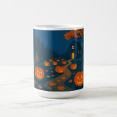 通りでハロウィンのカボチャ狩り コーヒーマグカップ (中央)