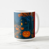 通りでハロウィンのカボチャ狩り コーヒーマグカップ (正面右)