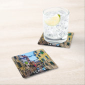 通りでヴェネツィアで洗濯した服イタリア スクエアペーパーコースター (インサイチュ)