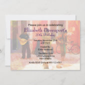 通りで一緒に演奏するストリートミュージシャンの誕生日招待状 招待状 (正面)