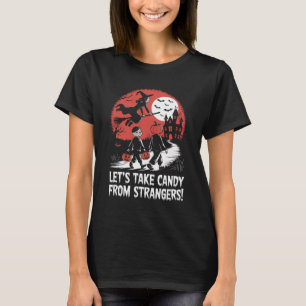 通りで見知らぬ人からキャンディをもらおう ハロウィンのユーモア Tシャツ