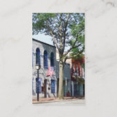 通りとアメリカ国旗のアレクサンドリアVA 名刺 (裏面)