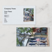 通りとアメリカ国旗のアレクサンドリアVA 名刺 (正面/裏面)