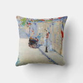 通りとフフランスのラグ、マネ クッション (裏面)