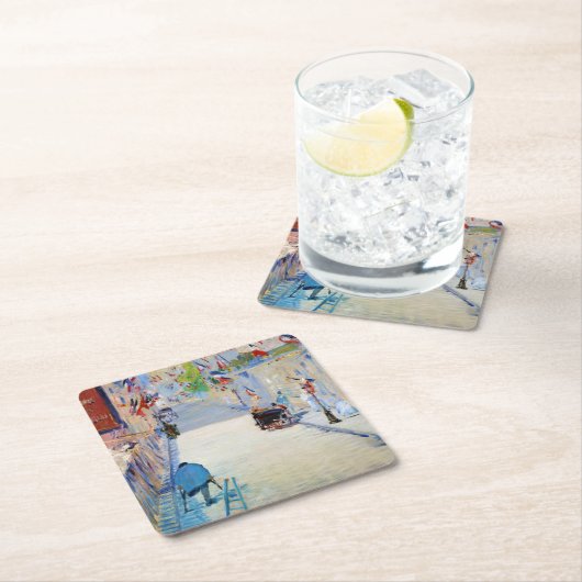 通りとフフランスのラグ、マネ スクエアペーパーコースター (インサイチュ)