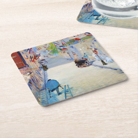 通りとフフランスのラグ、マネ スクエアペーパーコースター (アングル)