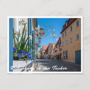 通りと花Rothenburg ob der Tauber ポストカード