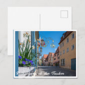 通りと花Rothenburg ob der Tauber ポストカード (正面/裏面)