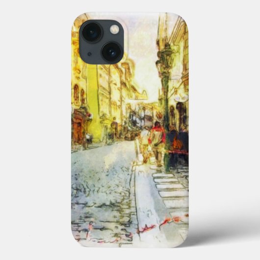通りのオールドプラハの水色 Case-Mate iPhoneケース (裏面)
