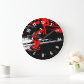 通りのスケート選手-スケートボーダー ラージ壁時計 (ホーム)