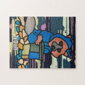 通りのタヌキがゴミ箱を探検 | おもしろい ジグソーパズル (横)