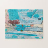 通りのチェフチャウエンモロッコ紙コラージスケッチ ジグソーパズル (横)