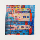 通りのパノラマ(カラフルホーム)印象 タペストリー (正面(横))