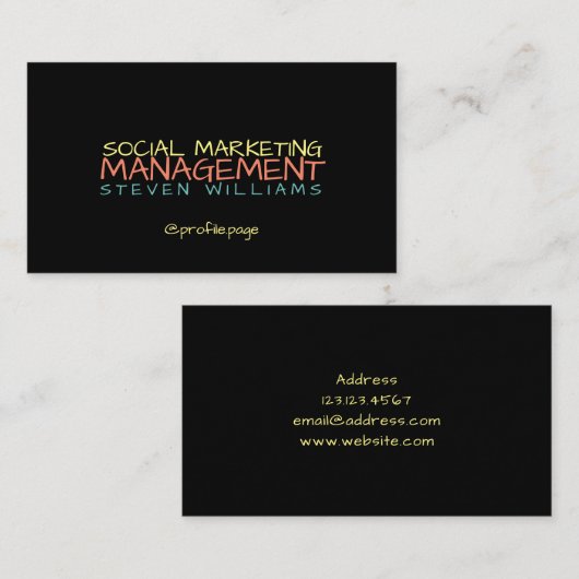 通りのポップアートのスタイルの文字 名刺 (正面/裏面)