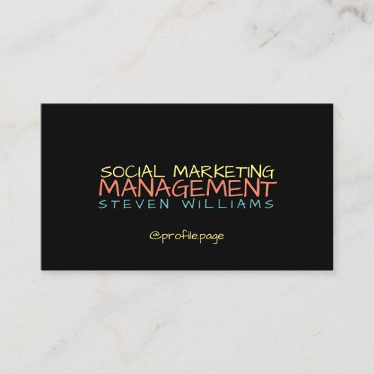 通りのポップアートのスタイルの文字 名刺 (正面)