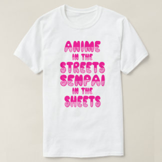 通りの日本製アニメ、シートのワイシャツのSenpai Tシャツ