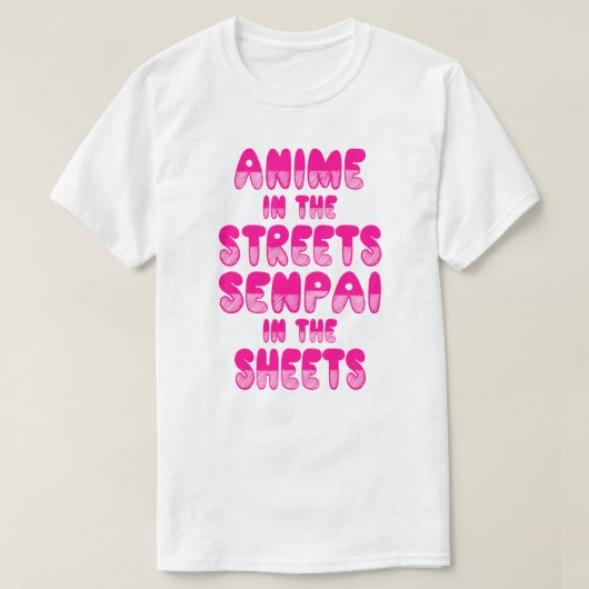 通りの日本製アニメ、シートのワイシャツのSenpai Tシャツ (デザイン正面)