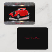 通りの棒の専門家の黒、赤、クロム 名刺 (正面/裏面)