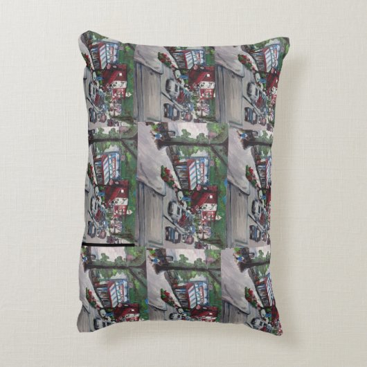 通りの背景画の悔しさの滝、オハイオ州の枕 アクセントクッション (裏面(縦))