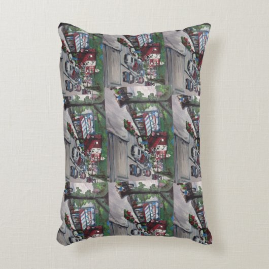 通りの背景画の悔しさの滝、オハイオ州の枕 アクセントクッション (正面(垂直))