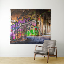 通りの芸術の落書きの壁の芸術のタペストリー