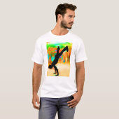 通りの踊り、シルエット、緑またはオレンジか黄色 Tシャツ (正面フル)