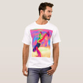 通りの踊り、放射状虹 Tシャツ (正面フル)