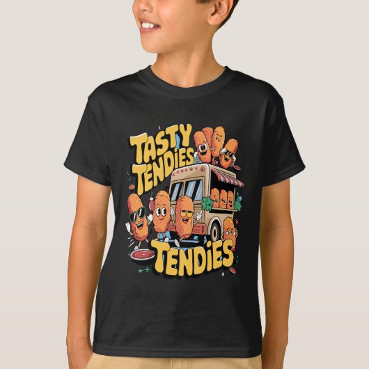 通りの食べ物の雰囲気:おいしいチキンテンディー Tシャツ (正面)