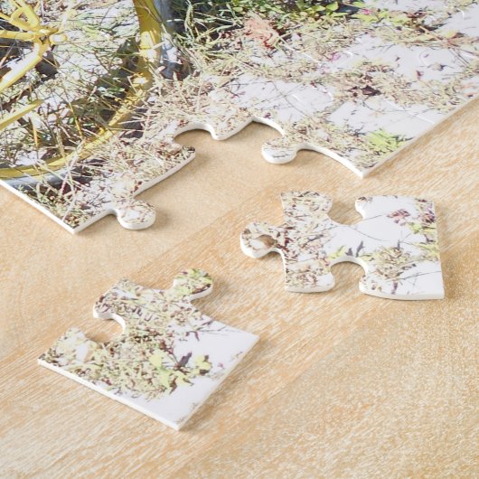 通りの黄色い花のバイク ジグソーパズル (側面)