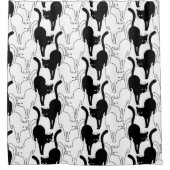 通りの黒猫 シャワーカーテン (正面)