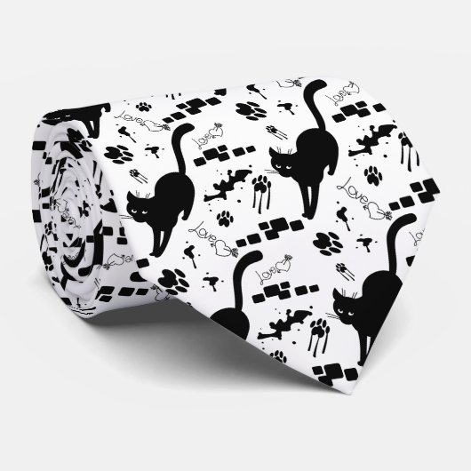 通りの黒猫 ネクタイ (ロール)