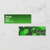 通りの（ばちゃばちゃ）跳ねるの緑 スキニー名刺 (正面/裏面)