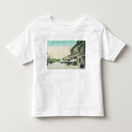 通りのSceneRedwood都市、カリフォルニア トドラーTシャツ (正面)
