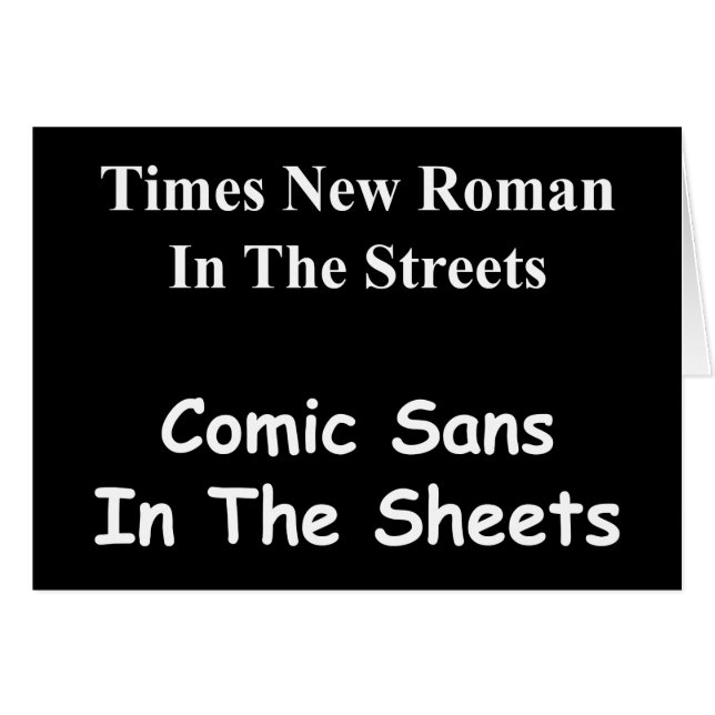 通りはTimes New Roman、でも寝室ではComic Sans (正面横)