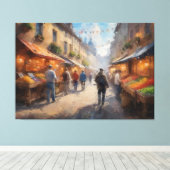 通りを歩くする集団 キャンバスプリント (インサイチュ (ウッドフロア))