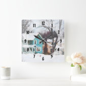 通りアフタースノー スクエア壁時計 (ホーム)