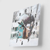 通りアフタースノー スクエア壁時計 (傾斜)