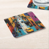 通りアポップ・アートのート スクエアペーパーコースター (アングル)