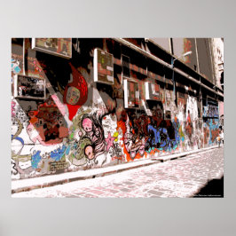 通りアートとグラフィティinホテルLane，メルボルン ポスター