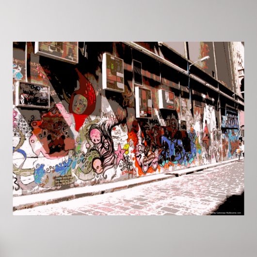 通りアートとグラフィティinホテルLane，メルボルン ポスター (正面)
