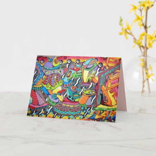 通りアートのグリーティングカード カード (黄色い花)