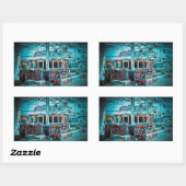 通りアートグラフィティムラルブリックウォールステッカー 長方形シール (シート)