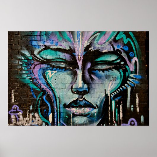 通りアートグラフティディーグベスバーミンガムUK ポスター (正面)