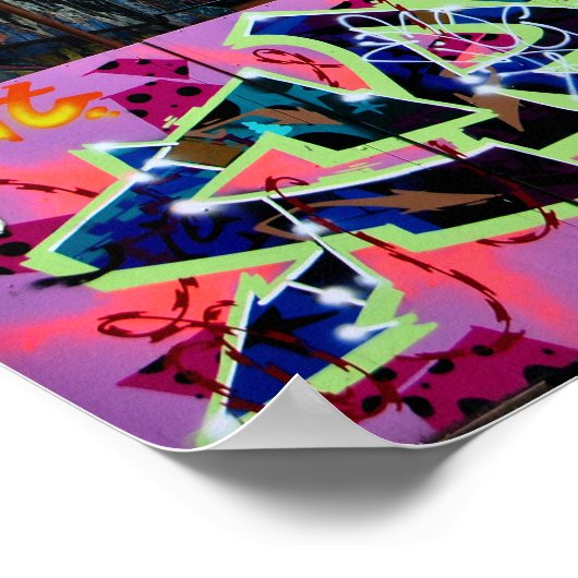 通りアートグラフティディーグベスバーミンガムUK ポスター (角)