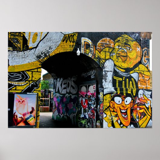 通りアートグラフティディーグベスバーミンガムUK ポスター (正面)