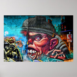 通りアートグラフティディーグベスバーミンガムUK ポスター