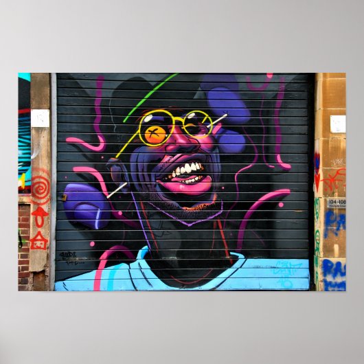 通りアートグラフティディーグベスバーミンガムUK ポスター (正面)